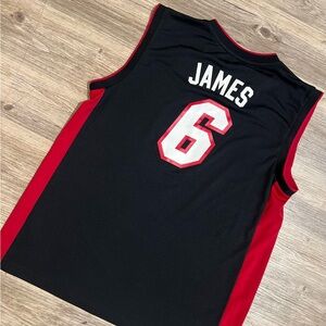 Authentic LeBron James Miami Heat Adidas Red Jersey Limited Finals